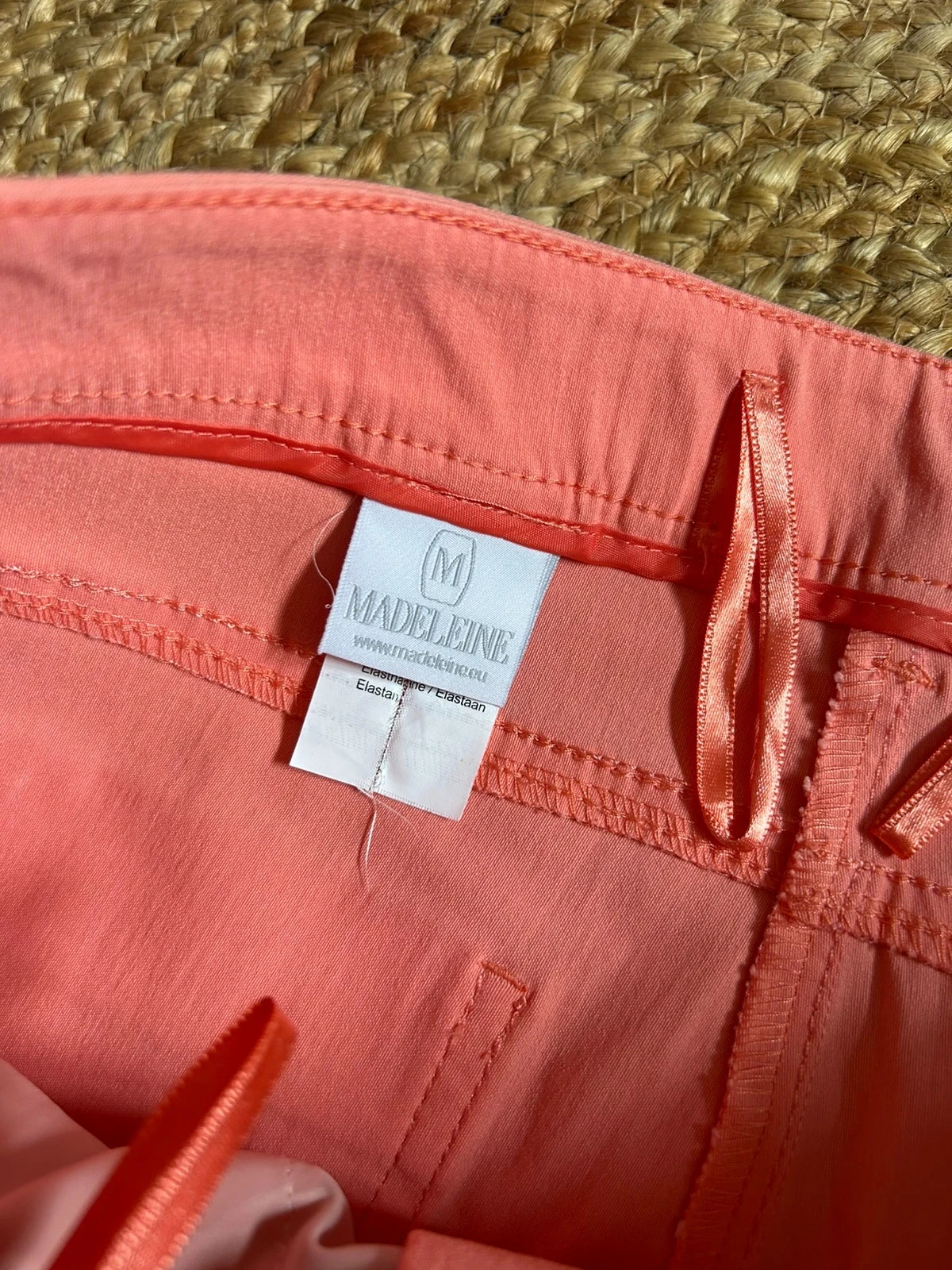 🧡🌿Jean Madeleine corais 7/8 Casual chique estival FR40/42 Jeans cropped coral UK12S🌿🧡 – photo 11